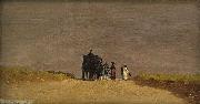 Jervis Mcentee Journey's Pause in the Roman Campagna Spain oil painting artist